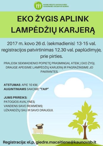 Kauniečiai kviečiami į eko žygį aplink Lampėdžių karjerą