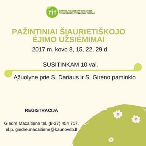 Kauniečiai kviečiami į nemokamus pažintinius šiaurietiškojo ėjimo užsiėmimus