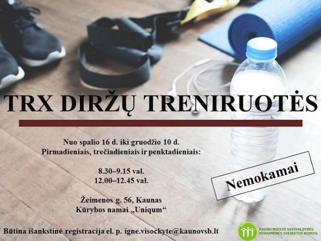 Kviečiame į nemokamas TRX diržų treniruotes